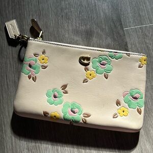 Coach Cream Floral Wristlet